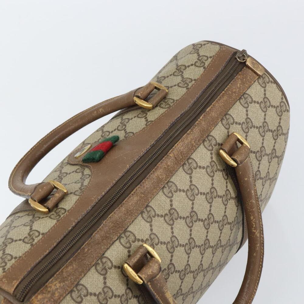 GUCCI GG Supreme Web Sherry Line Bag PVC Beige Gold 116 02 007 Auth 156427 - Picture 6 of 16